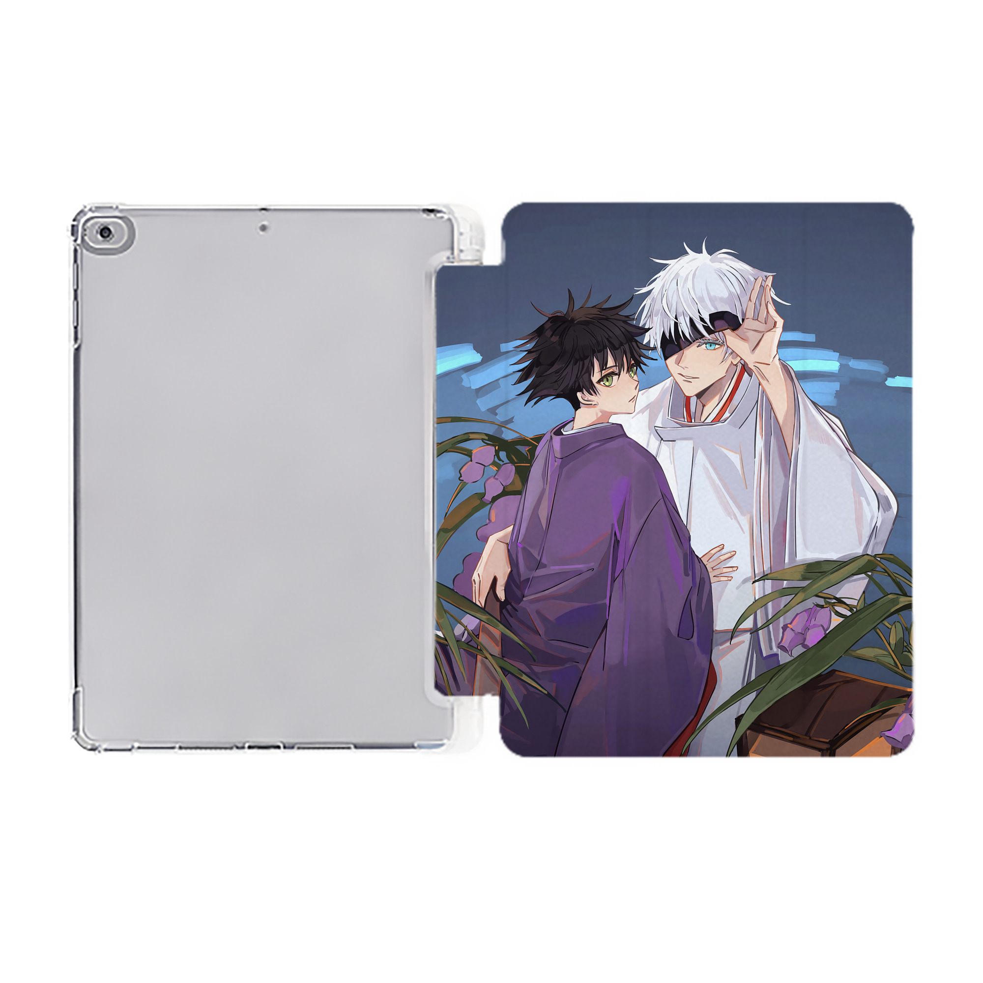 （画像用） 呪術廻戦 Jujutsu Kaisen IPad ケース ペン収納付き 三つ折りスタンド PUレザー×シリコン 対応機種9.5/10.5/10.9インチ
